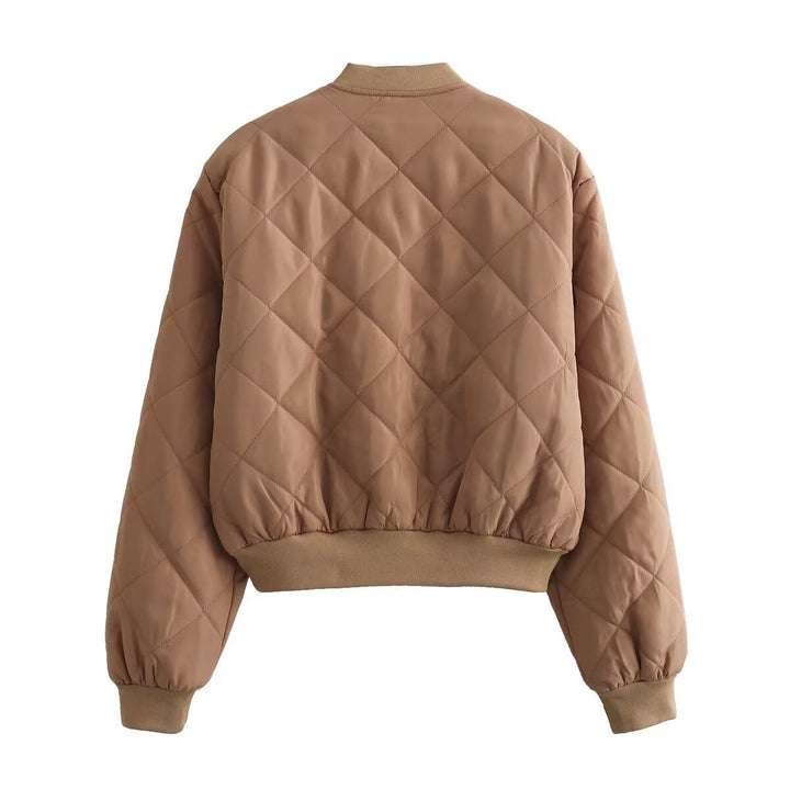 Margaux | Bomber Matelassé Femme Col Côtelé Poches