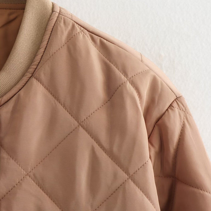 Margaux | Bomber Matelassé Femme Col Côtelé Poches