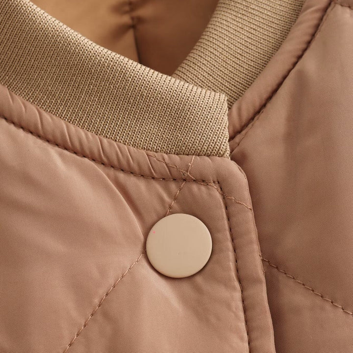 Margaux | Bomber Matelassé Femme Col Côtelé Poches