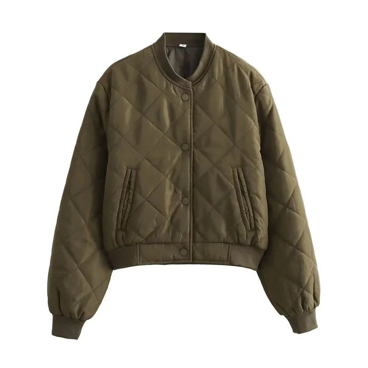 Margaux | Bomber Matelassé Femme Col Côtelé Poches