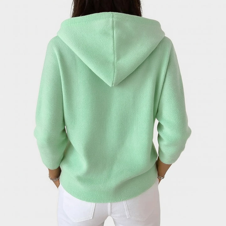 Margaux | Cardigan Femme à Capuche Boutons Maille Douce