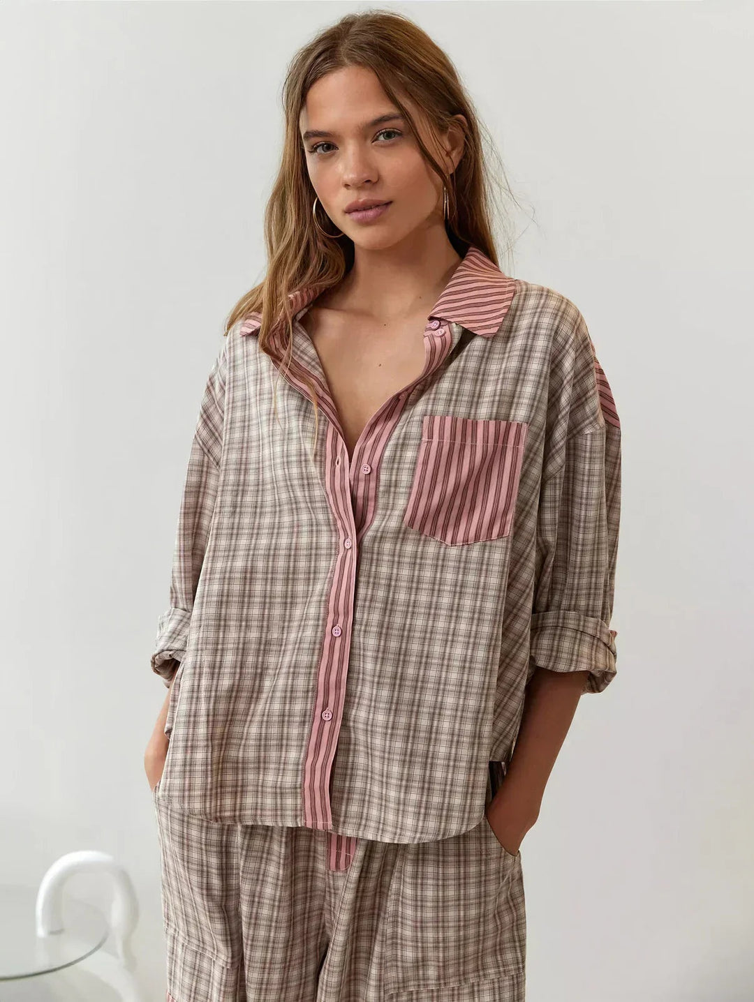 Margaux | Ensemble Pyjama Femme Carreaux Manches Longues