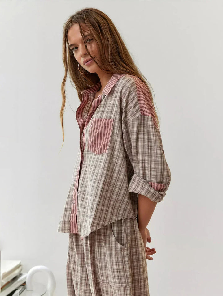Margaux | Ensemble Pyjama Femme Carreaux Manches Longues