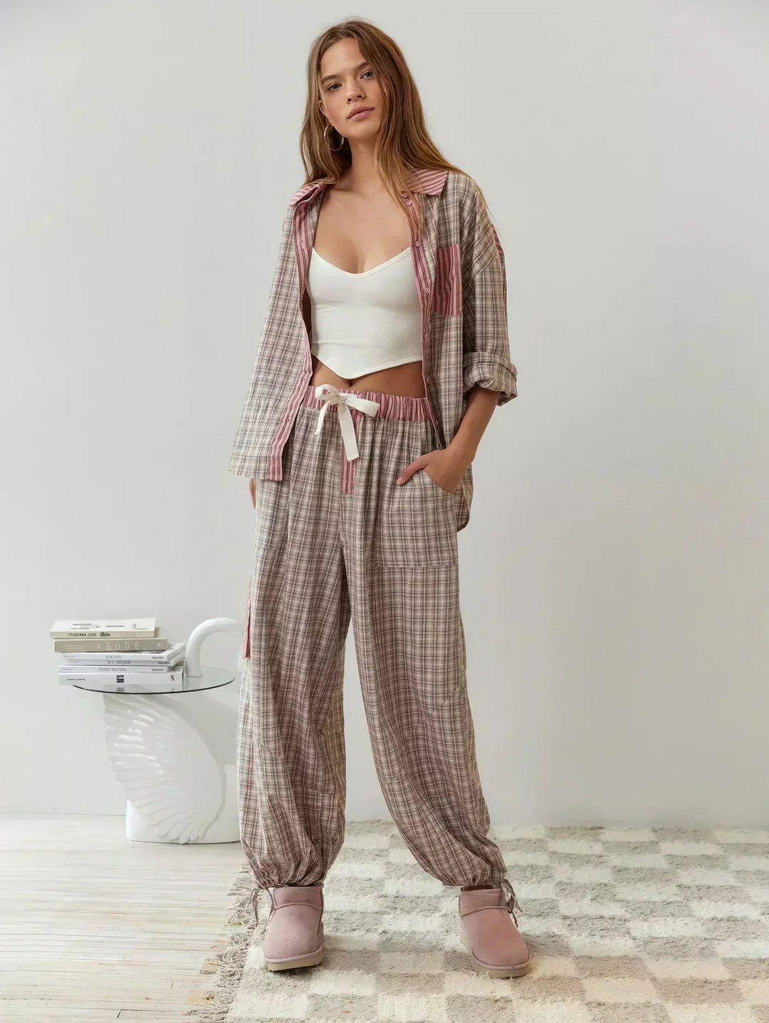 Margaux | Ensemble Pyjama Femme Carreaux Manches Longues
