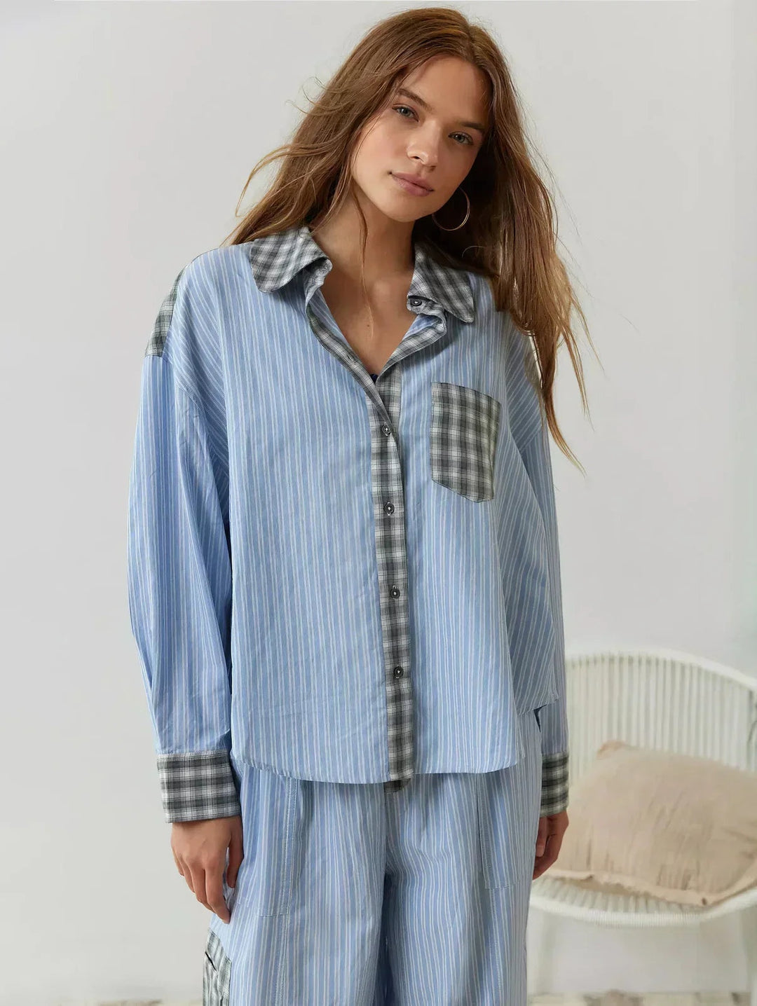 Margaux | Ensemble Pyjama Femme Carreaux Manches Longues