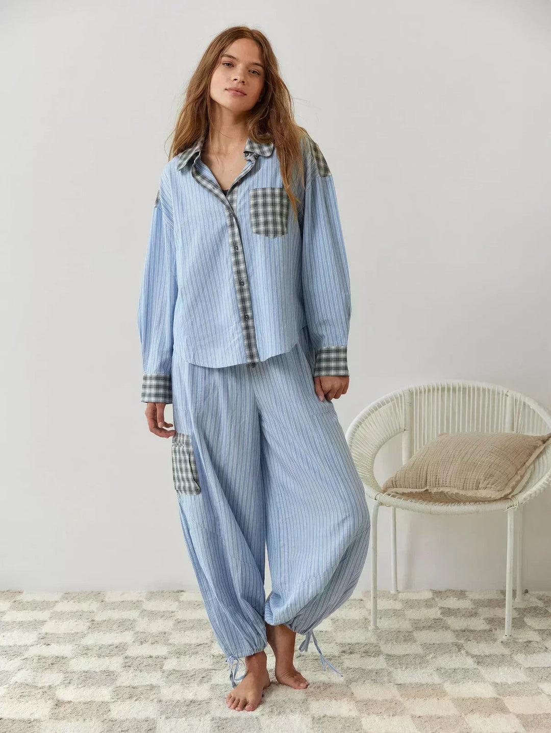 Margaux | Ensemble Pyjama Femme Carreaux Manches Longues