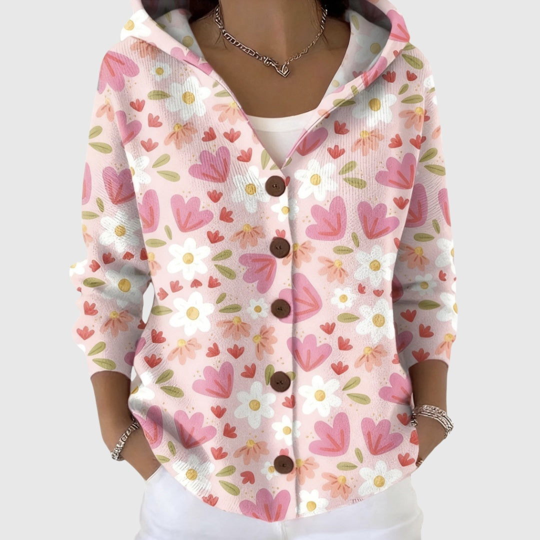 Marion | Gilet Maille Femme Col V Rayé Boutons