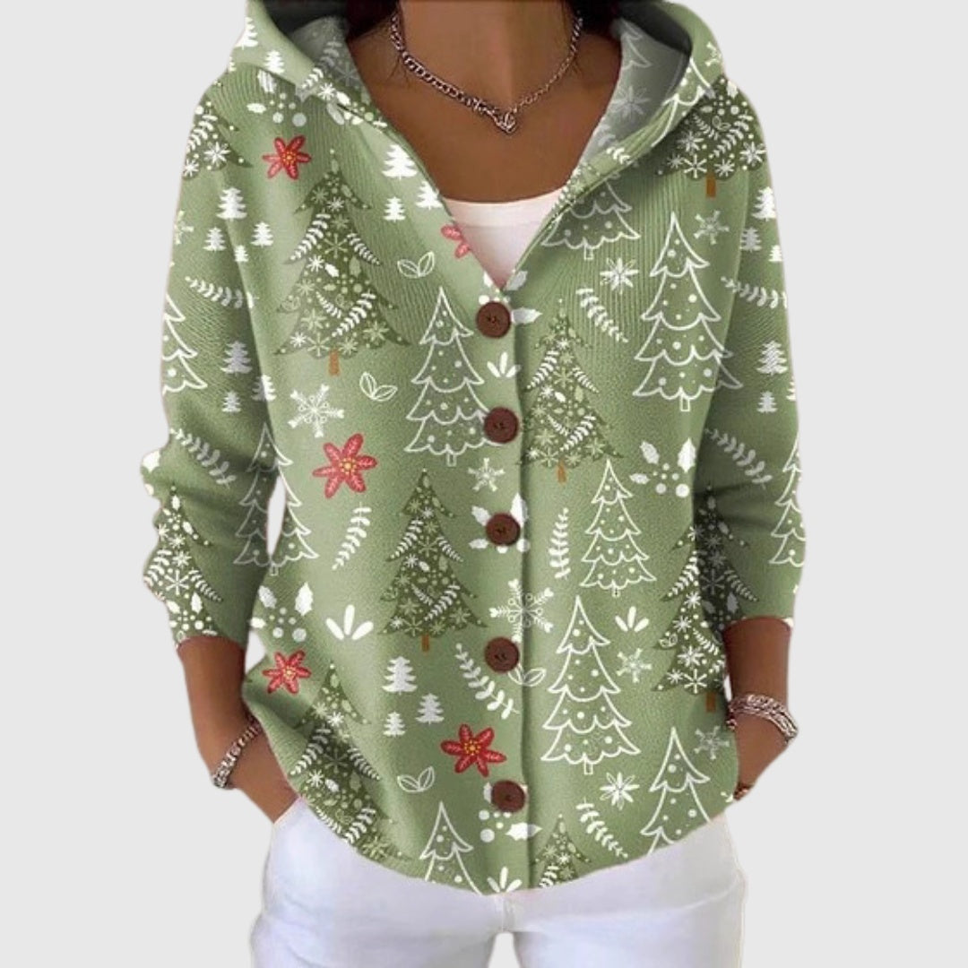 Marion | Gilet Maille Femme Col V Rayé Boutons