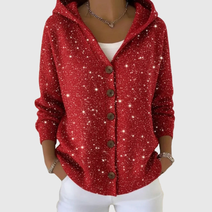 Marion | Gilet Maille Femme Col V Rayé Boutons