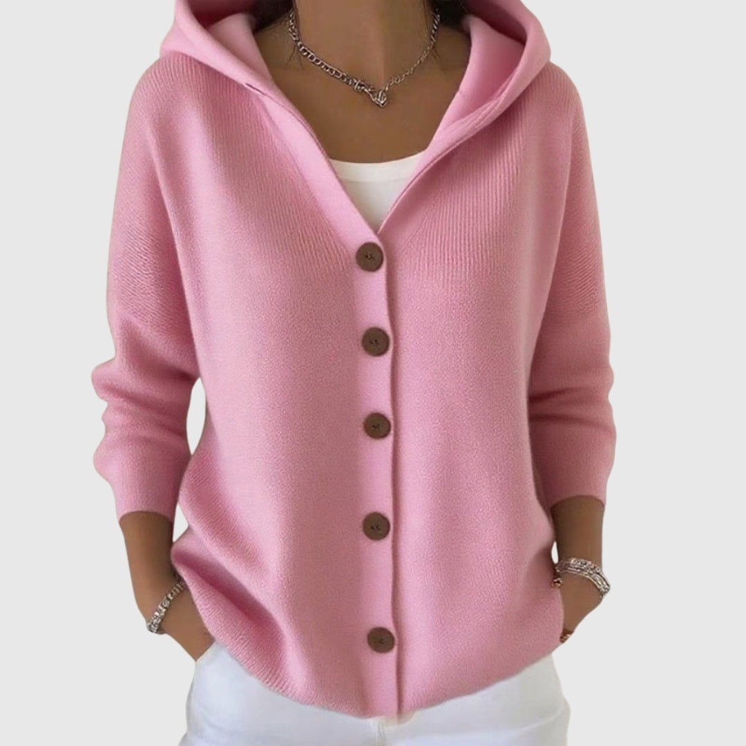 Marion | Gilet Maille Femme Col V Rayé Boutons