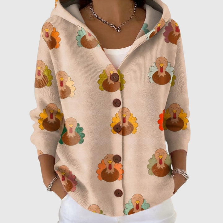Marion | Gilet Maille Femme Col V Rayé Boutons