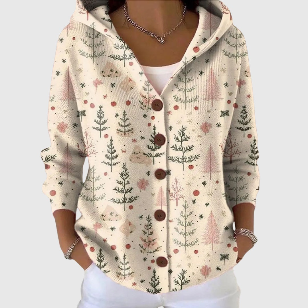 Marion | Gilet Maille Femme Col V Rayé Boutons