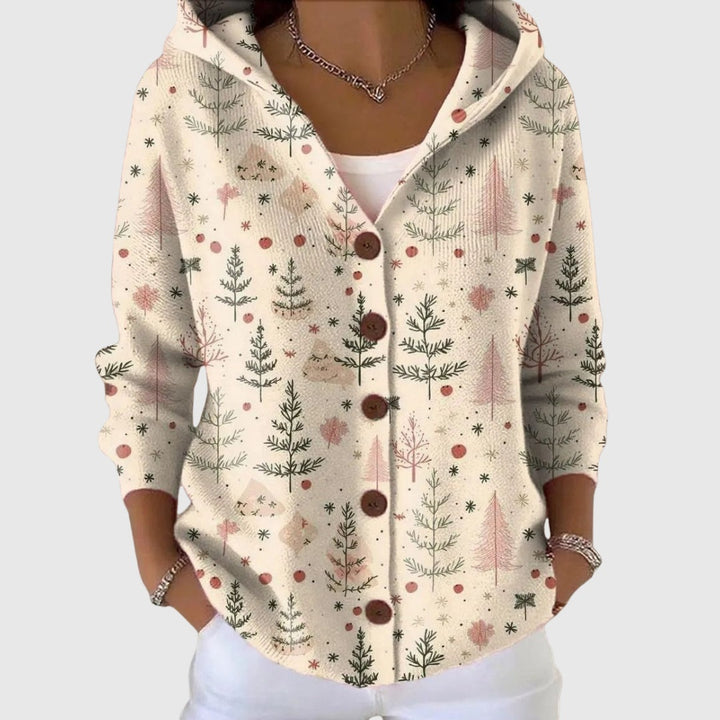 Marion | Gilet Maille Femme Col V Rayé Boutons