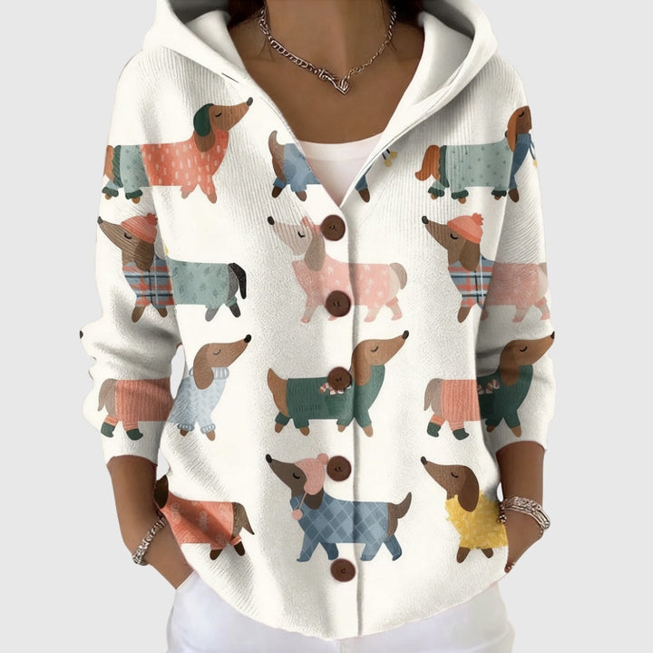 Marion | Gilet Maille Femme Col V Rayé Boutons