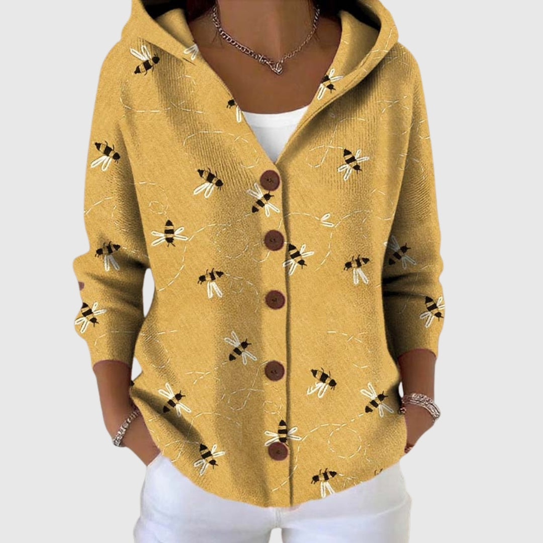 Marion | Gilet Maille Femme Col V Rayé Boutons