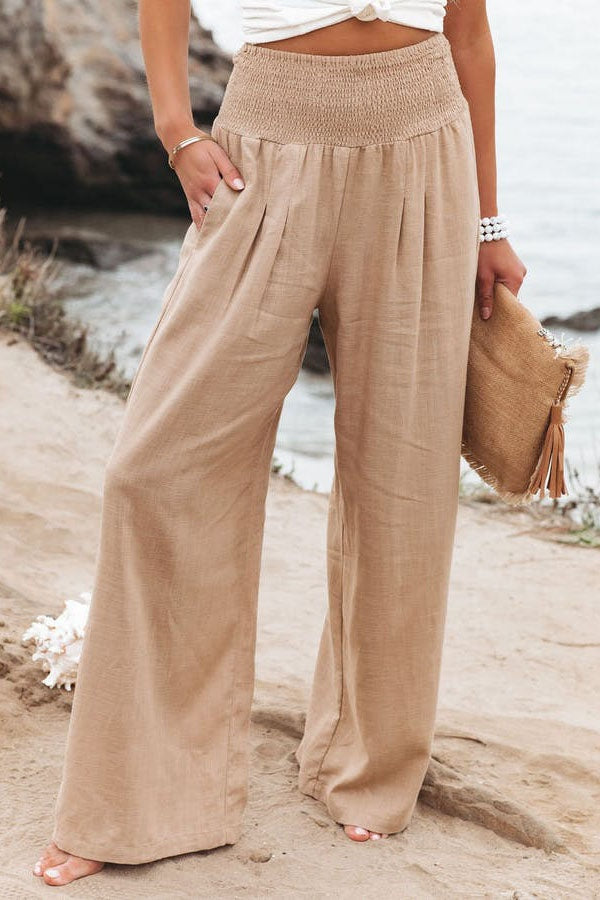 Marion | Pantalon Large Femme Taille Haute à Jambe Large