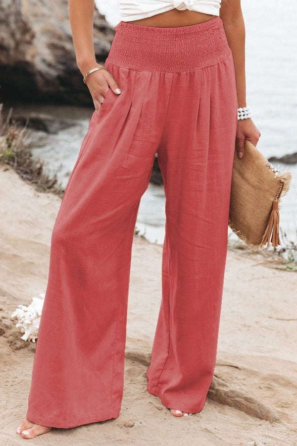 Marion | Pantalon Large Femme Taille Haute à Jambe Large