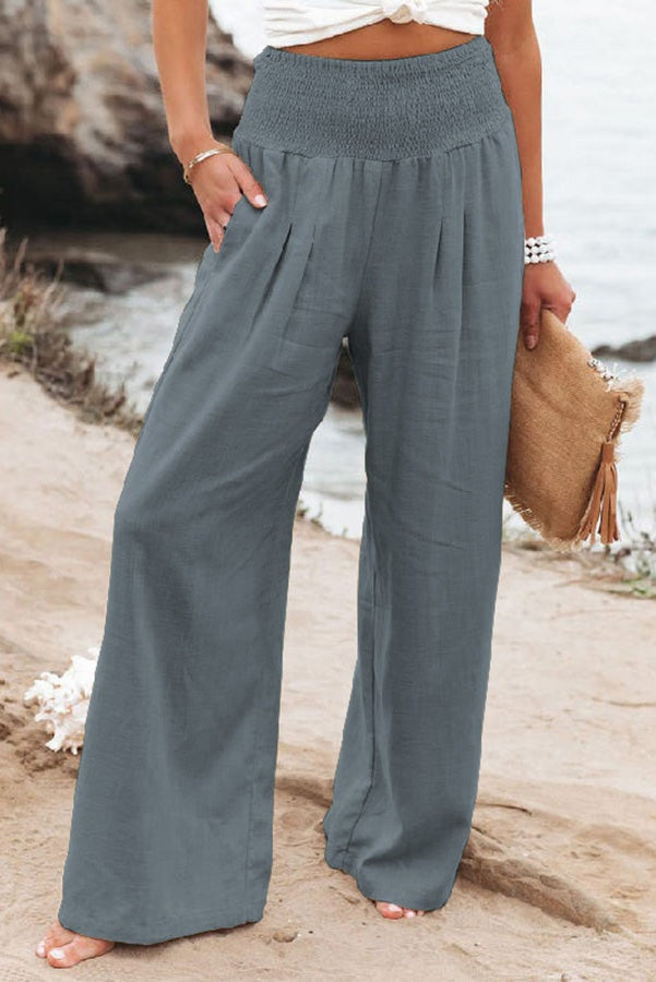 Marion | Pantalon Large Femme Taille Haute à Jambe Large