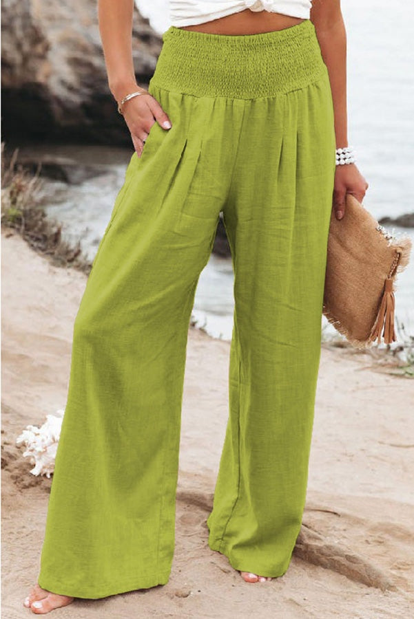 Marion | Pantalon Large Femme Taille Haute à Jambe Large
