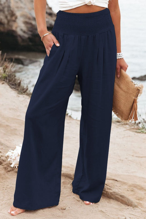 Marion | Pantalon Large Femme Taille Haute à Jambe Large