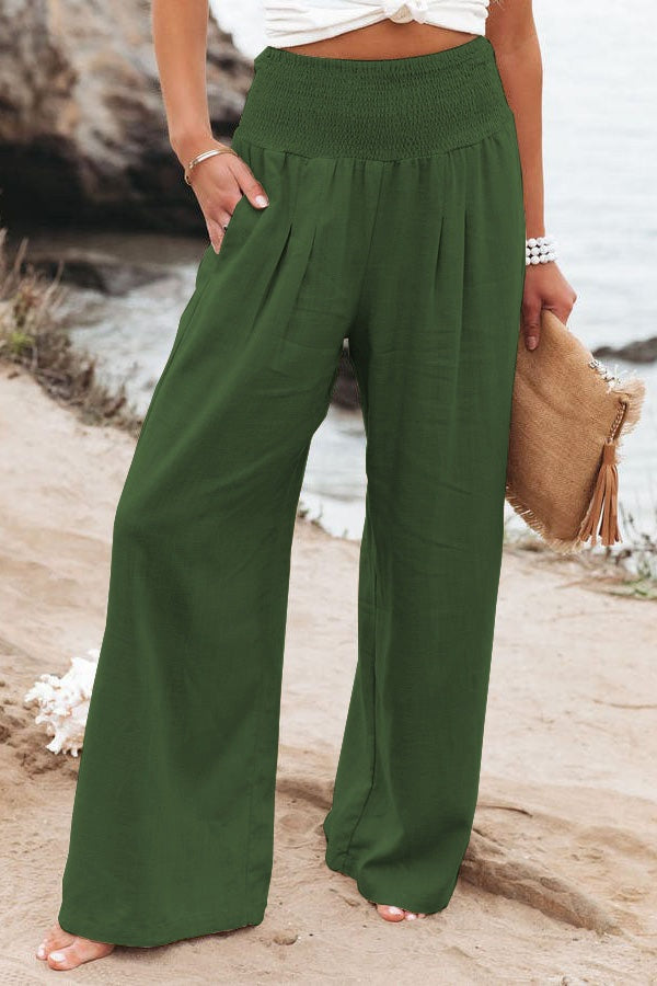 Marion | Pantalon Large Femme Taille Haute à Jambe Large
