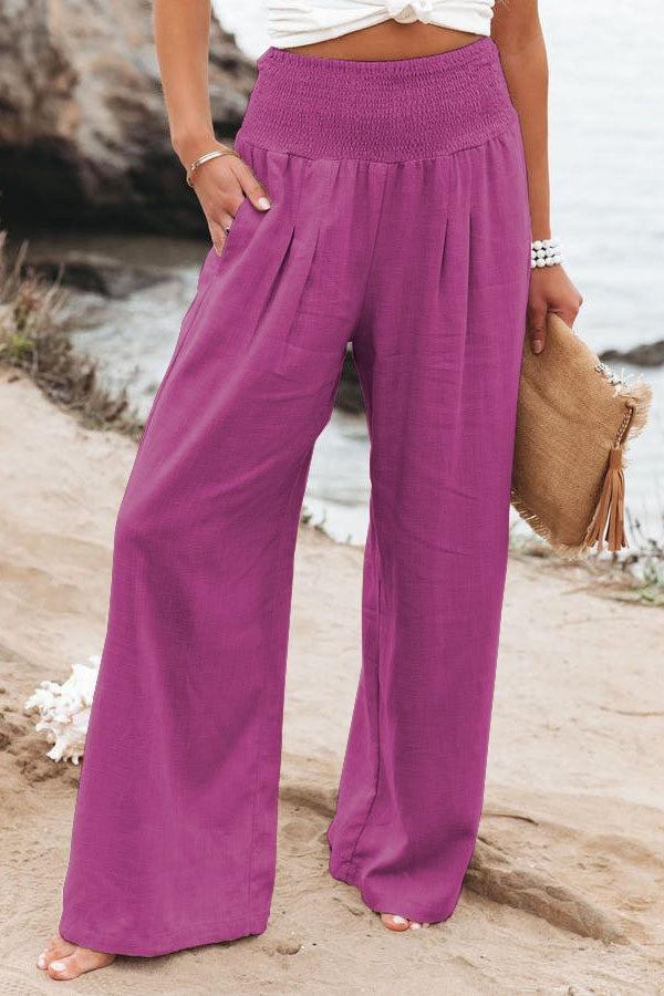 Marion | Pantalon Large Femme Taille Haute à Jambe Large