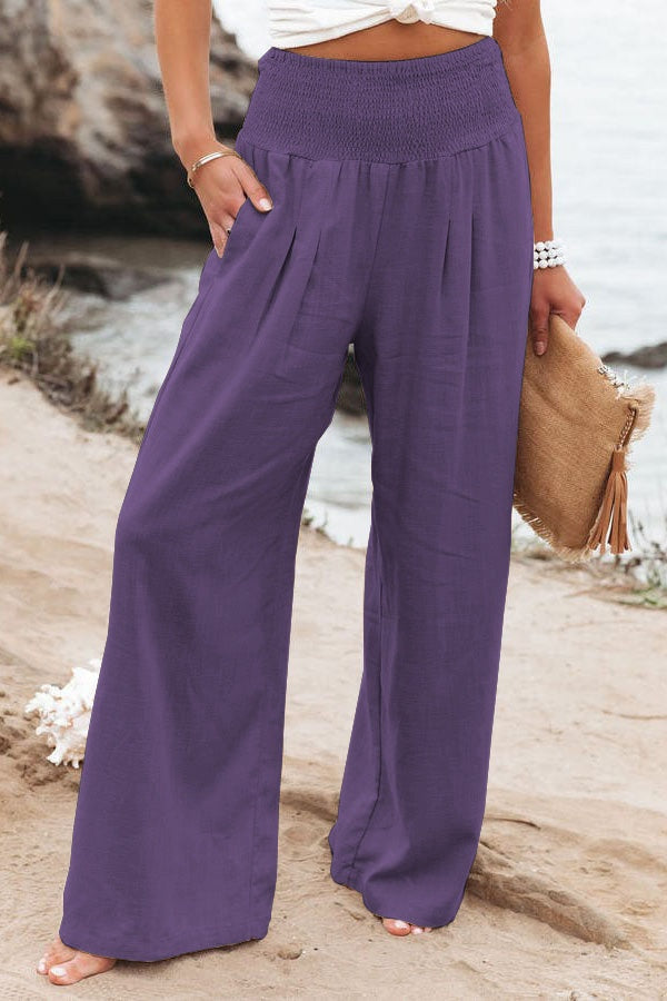 Marion | Pantalon Large Femme Taille Haute à Jambe Large