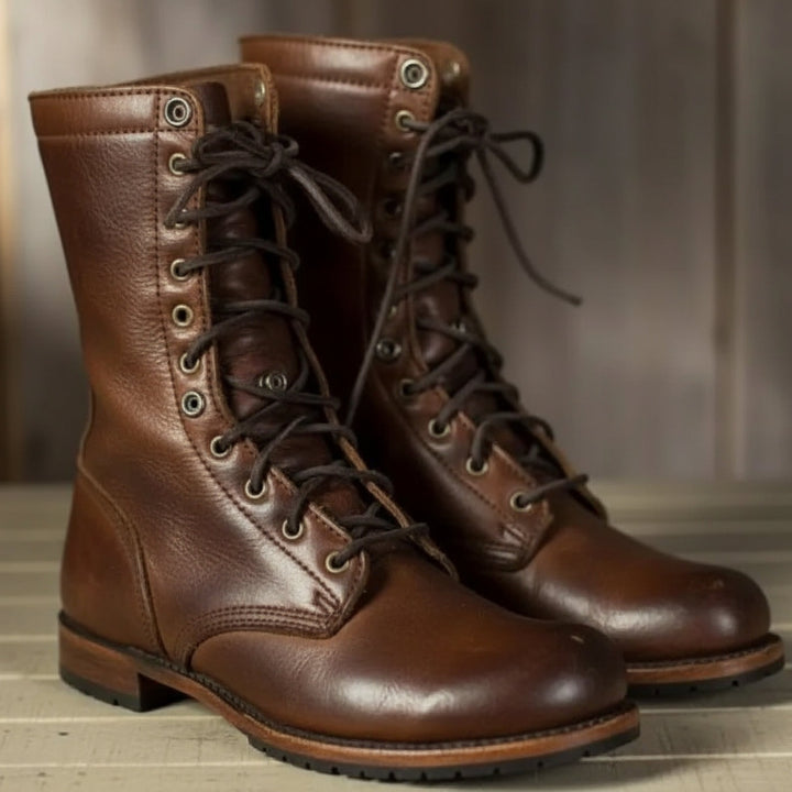 Mathilde | Bottines Cuir Femme à Lacets Tige Montante