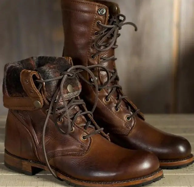 Mathilde | Bottines Cuir Femme à Lacets Tige Montante