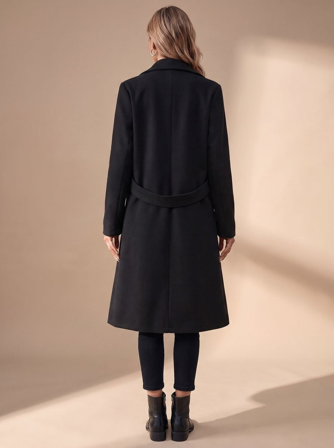 Mathilde | Manteau Cachemire Long Femme Col à Revers Ceinture