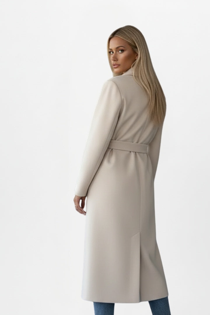 Mathilde | Manteau Long Femme Ceinture Croisé Laine