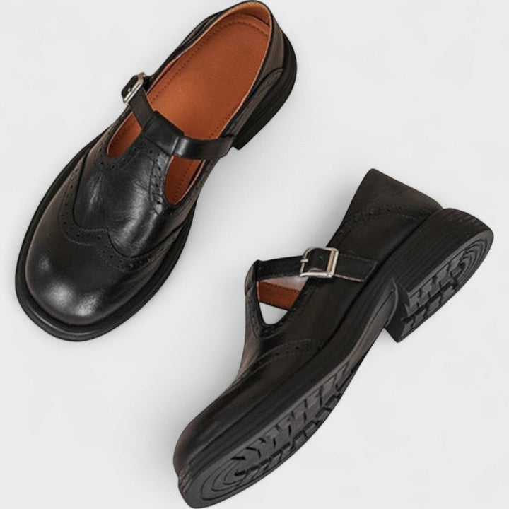 Mathilde | Mary Jane Shoes Femme Cuir Brogué
