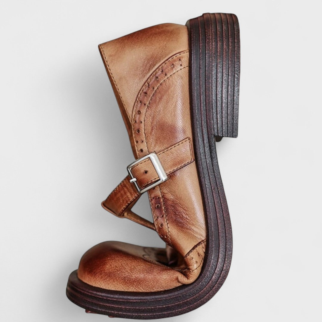 Mathilde | Mary Jane Shoes Femme Cuir Brogué