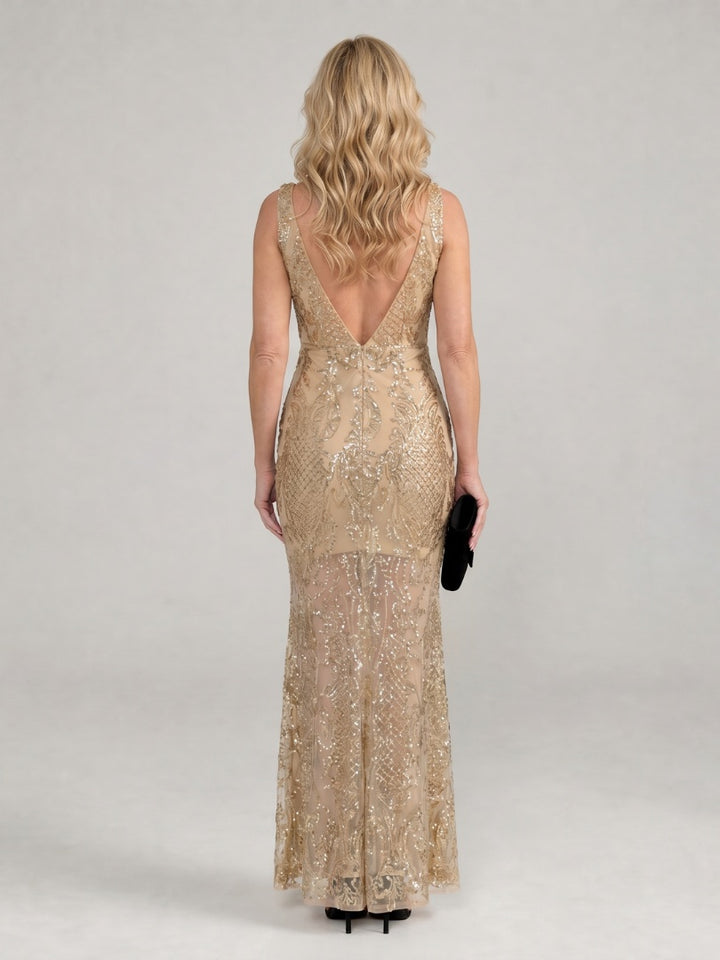 Mathilde | Robe Sequin Gatsby Femme Longue Moulante