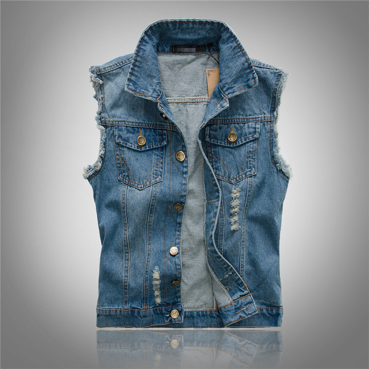 Mathis | Gilet Sans Manche Homme Denim Streetwear Boutonné