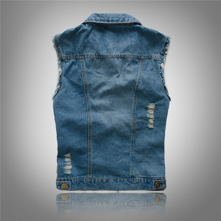 Mathis | Gilet Sans Manche Homme Denim Streetwear Boutonné