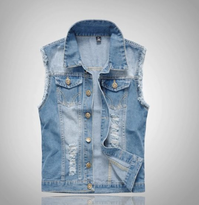 Mathis | Gilet Sans Manche Homme Denim Streetwear Boutonné