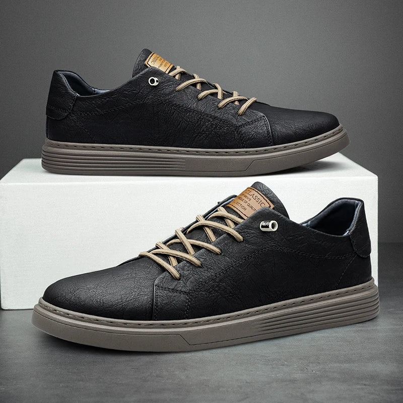 Maxime | Basket Cuir Homme Lacets Semelle Épaisse