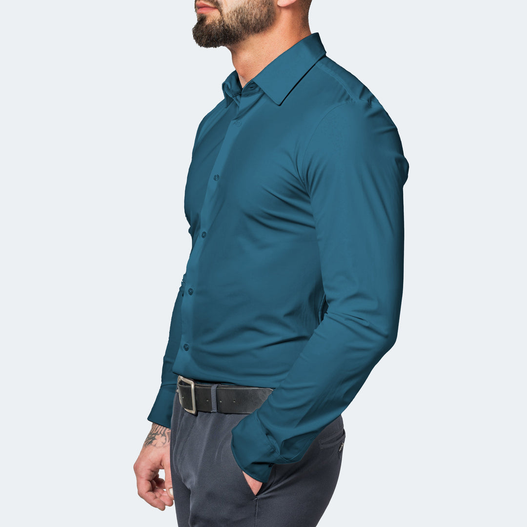 Maxime | Chemise Homme Manche Longue Slim Fit Boutons Contrastés