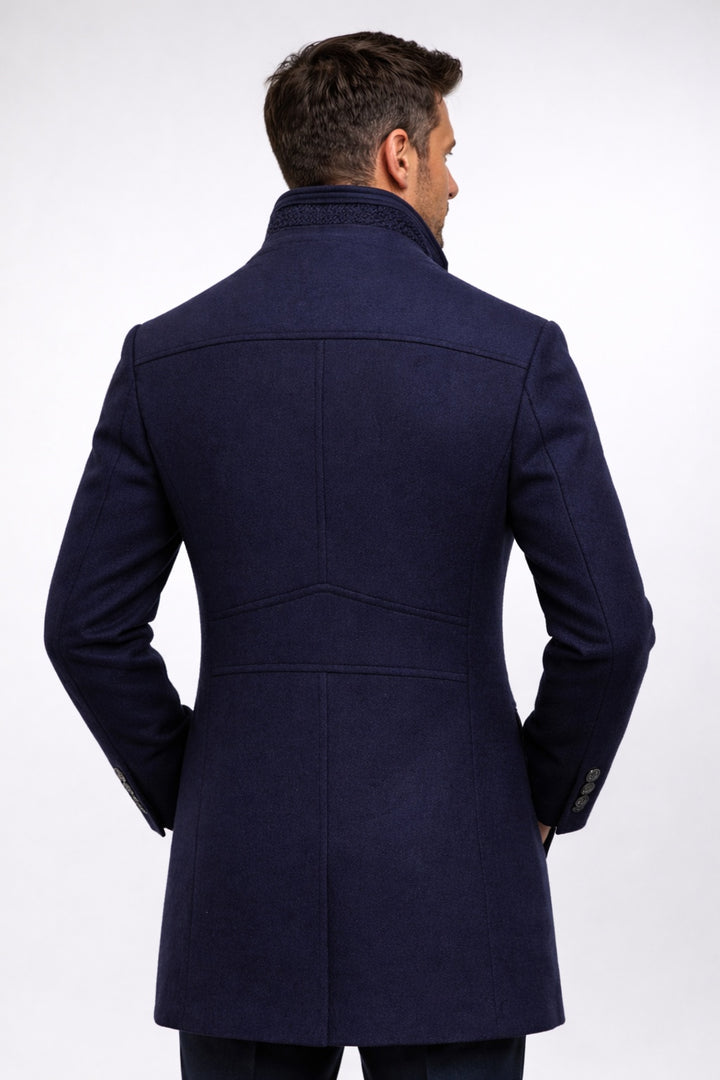 Nicolas | Manteau Court en Laine Homme Hiver Col Montant