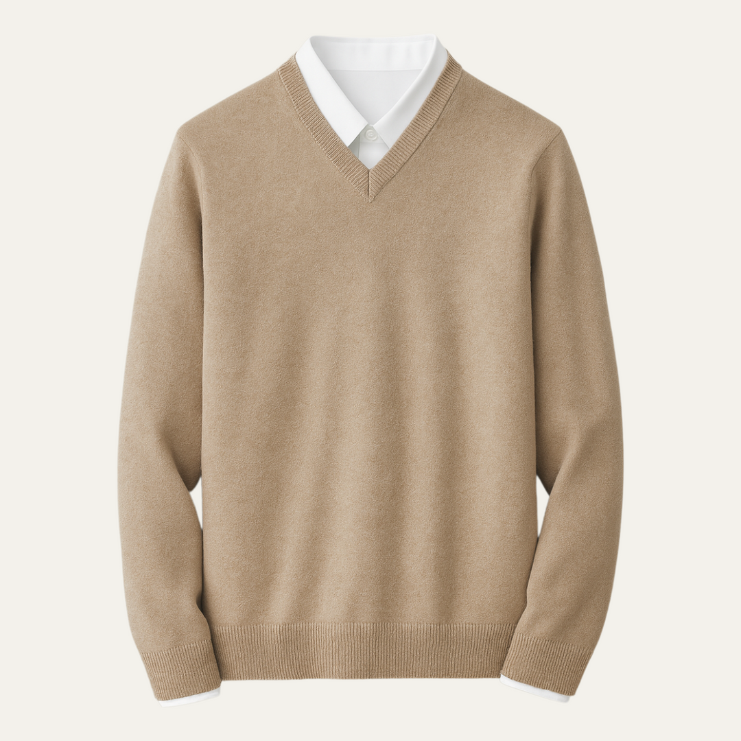 Nicolas | Pull Cachemire Homme Col V Maille Fine