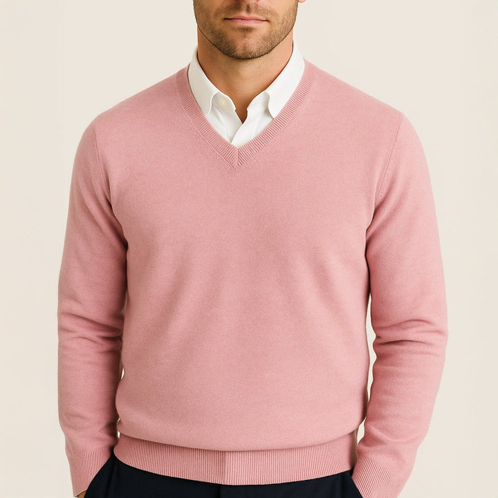 Nicolas | Pull Cachemire Homme Col V Maille Fine