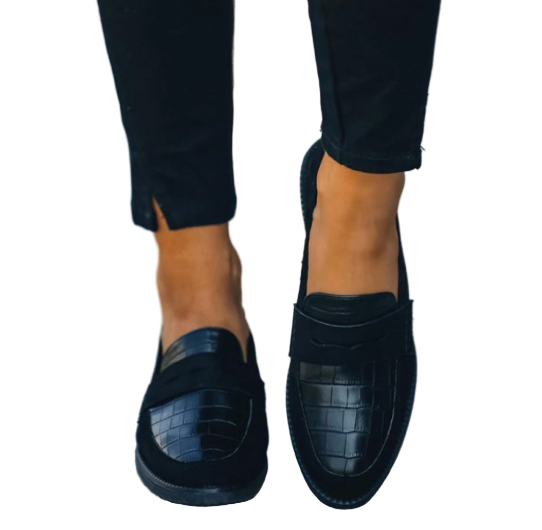 Noémie | Mocassin Femme à Enfiler Style Croco Chaussure de Ville