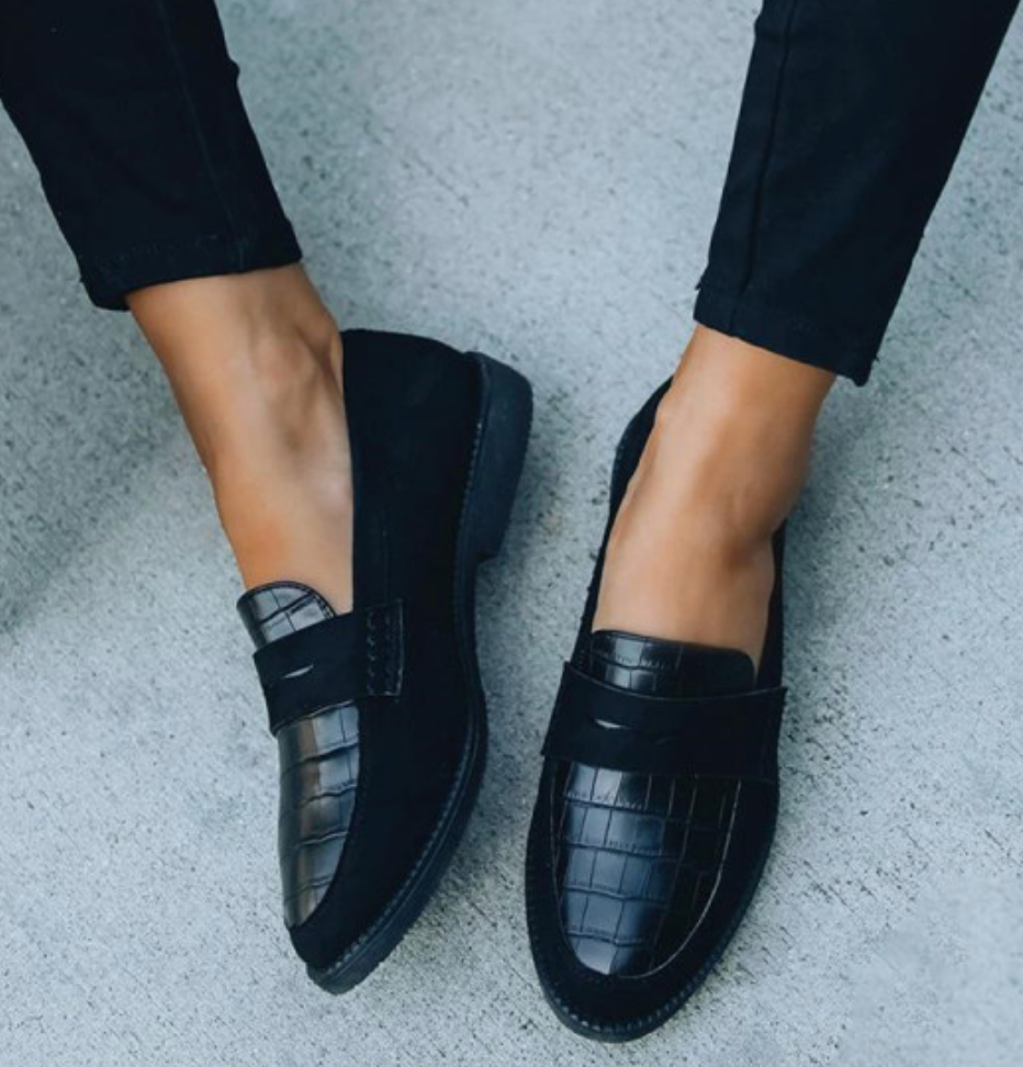 Noémie | Mocassin Femme à Enfiler Style Croco Chaussure de Ville
