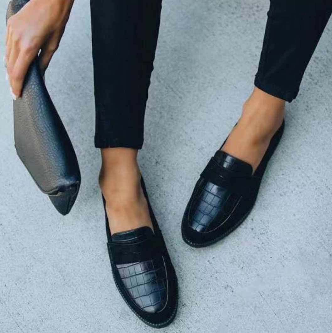 Noémie | Mocassin Femme à Enfiler Style Croco Chaussure de Ville