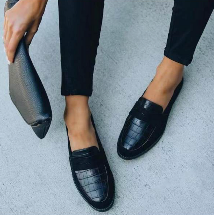 Noémie | Mocassin Femme à Enfiler Style Croco Chaussure de Ville