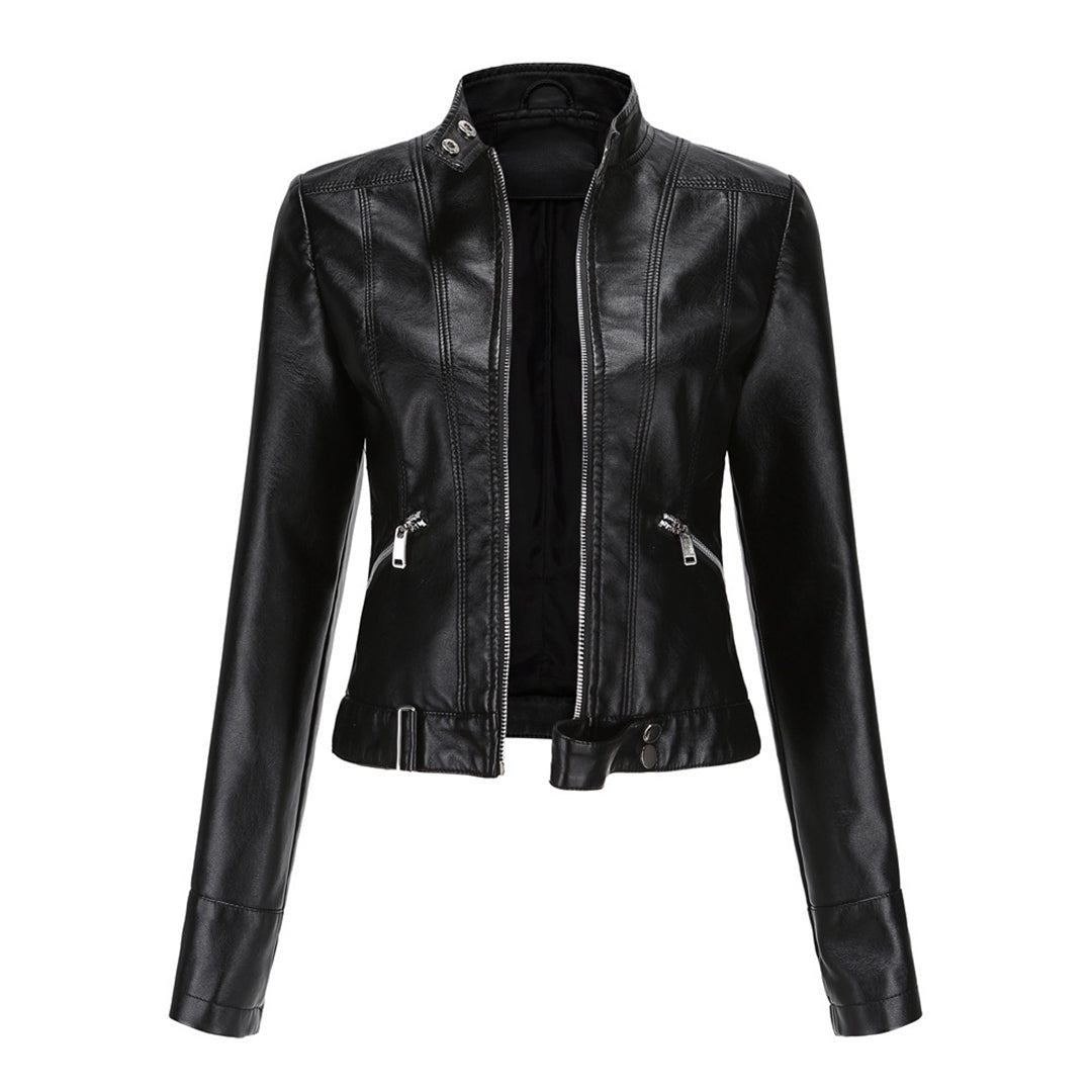 Océane | Blouson en Cuir Femme Style Biker Perfecto Zippé