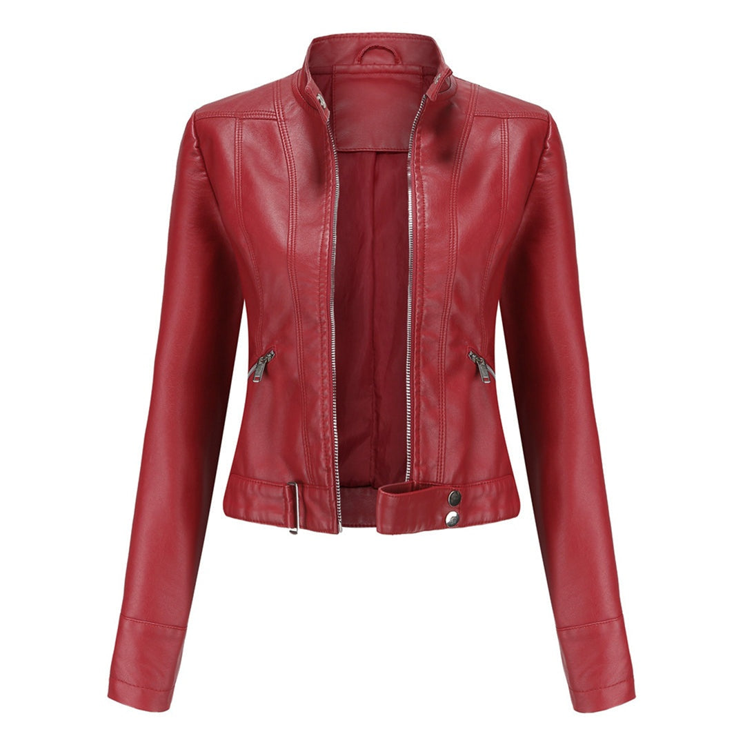 Océane | Blouson en Cuir Femme Style Biker Perfecto Zippé