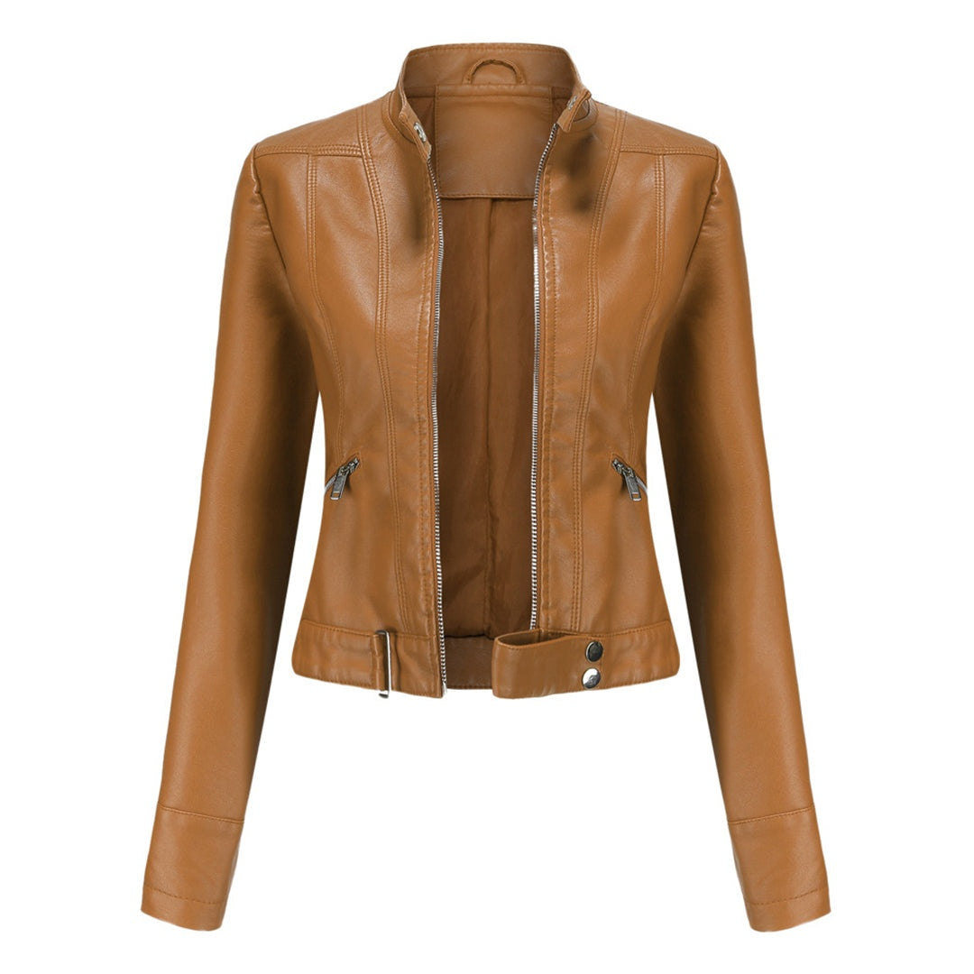 Océane | Blouson en Cuir Femme Style Biker Perfecto Zippé