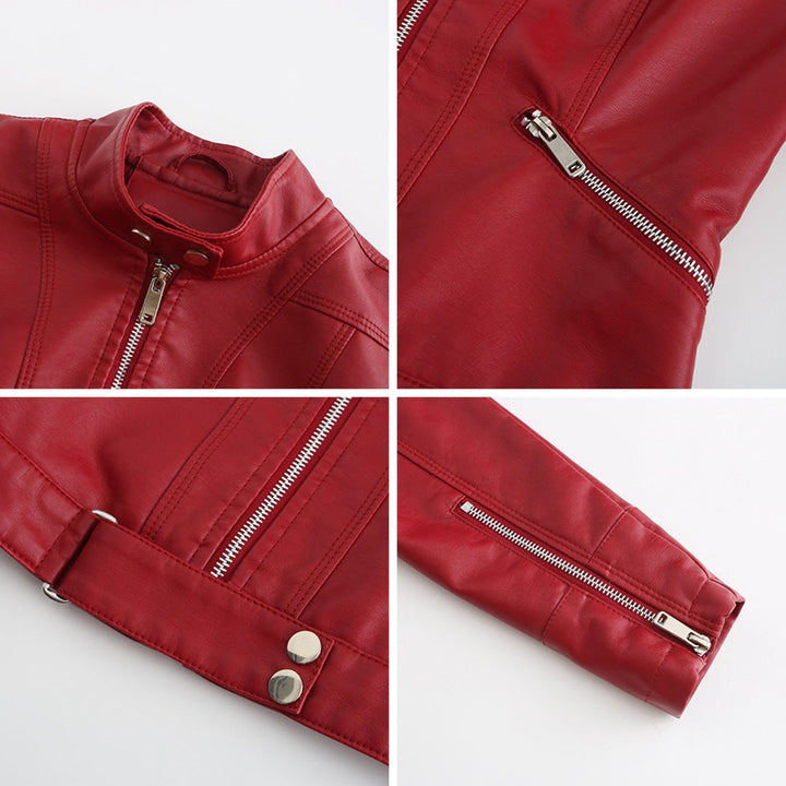 Océane | Blouson en Cuir Femme Style Biker Perfecto Zippé